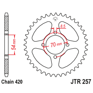 Звезда ведомая JTR257 40 - миниатюра 1