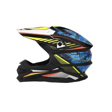 Desment Шлем кроссовый Raptor White Yellow Blue graphic - миниатюра 1