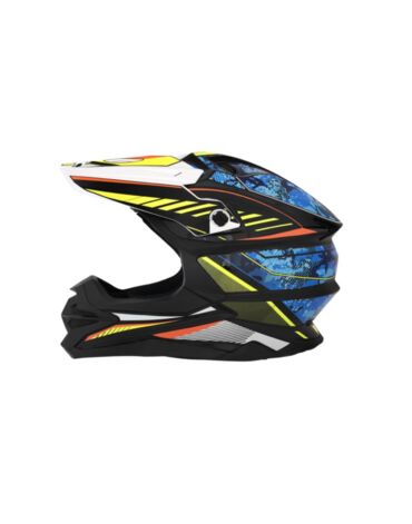 Desment Шлем кроссовый Raptor White Yellow Blue graphic