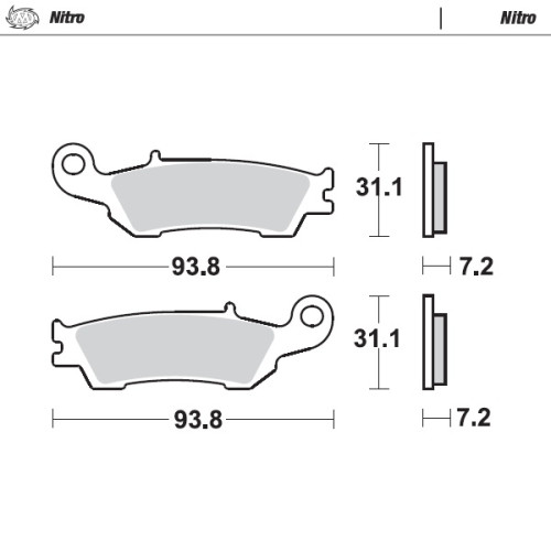 Колодки тормозные передние (Nitro) Yamaha YZ125 250 08 21 / YZ450F 08 19 / YZ250F 07 20 / WR250F 17- / WR450F 16 20