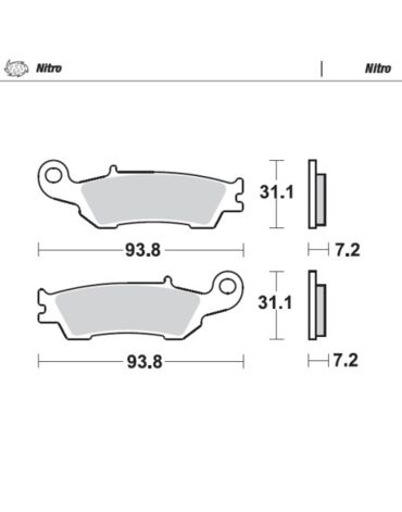 Колодки тормозные передние (Nitro) Yamaha YZ125 250 08 21 / YZ450F 08 19 / YZ250F 07 20 / WR250F 17- / WR450F 16 20
