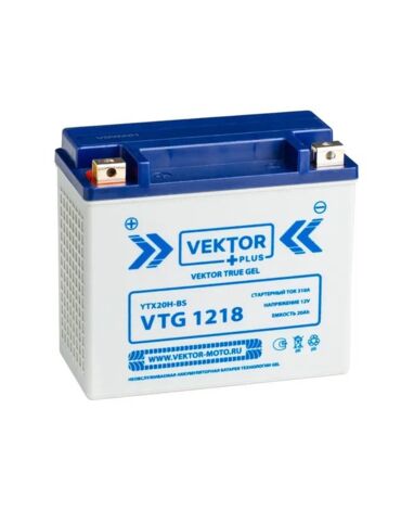 АКБ VEKTOR VTG 1218 EB20H 4 YTX20 BS, YTX20H BS (175 x 87 x 155) 18Ач (CT1218)