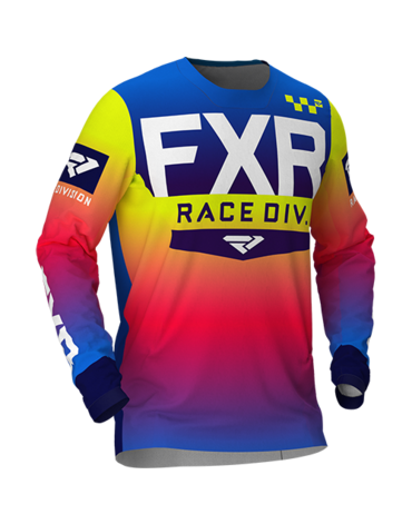 Джерси FXR HELIUM MX, Coral Blue Fade Hi vis