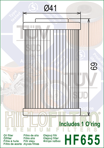 HIFLO HF 655 Фильтр масляный 250 EXCF 07 12 / 450 500 EXCF / FE 12 16 ( 77038005000 / 77038005001 / 77038005044 )