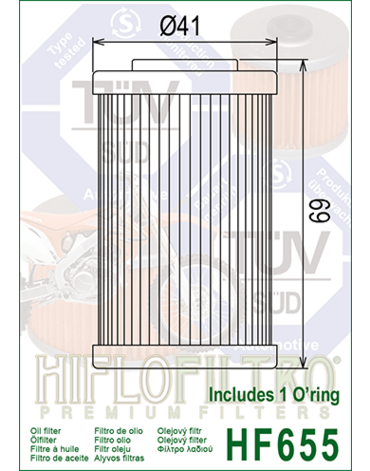 HIFLO HF 655 Фильтр масляный 250 EXCF 07 12 / 450 500 EXCF / FE 12 16 ( 77038005000 / 77038005001 / 77038005044 )