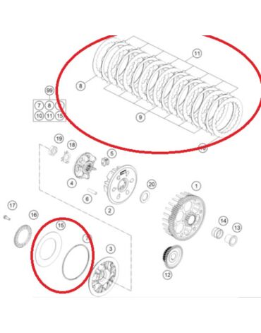 Диски сцепления+пружина KTM HQ250 300i(с13), original