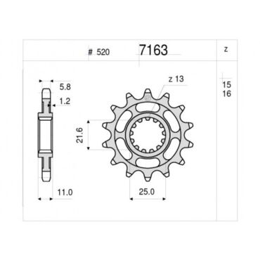 Звезда ведущая Ognibene 7163 Z16 (JTF1581.16) - миниатюра 1