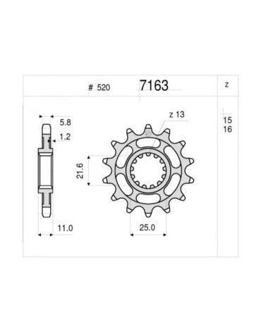 Звезда ведущая Ognibene 7163 Z15 (JTF1581.15)