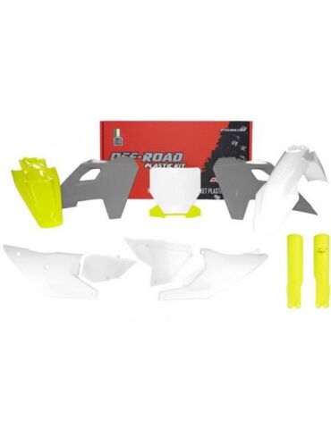 Комплект пластика Husqvarna Кросс TC FC 125 450 (2023 2024), Белый желтый серый