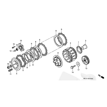 HONDA гайка корзины сцепления 22 мм  XRV750 ( 90231MM5000 ) - миниатюра 1