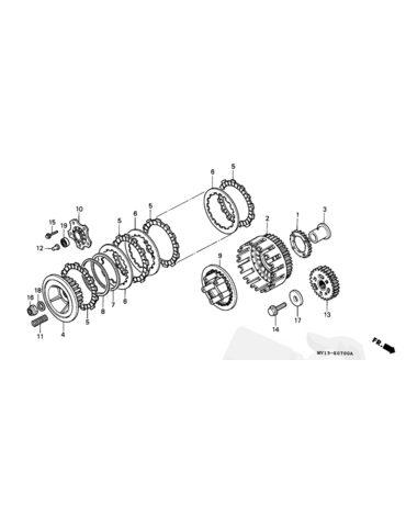 HONDA гайка корзины сцепления 22 мм  XRV750 ( 90231MM5000 )