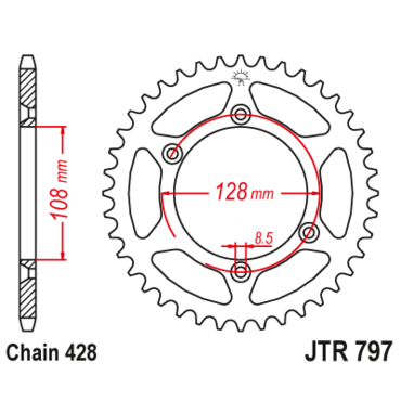 Звезда ведомая JTR797 51 - миниатюра 1