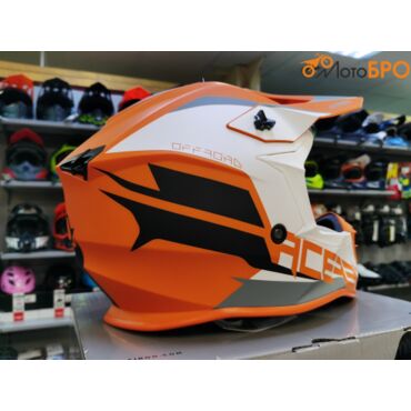 Шлем кроссовый Acerbis LINEAR orange white - миниатюра 2
