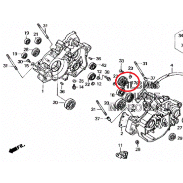 Подшипник со стороны звезды CR125(88 03) 6204, original - миниатюра 1