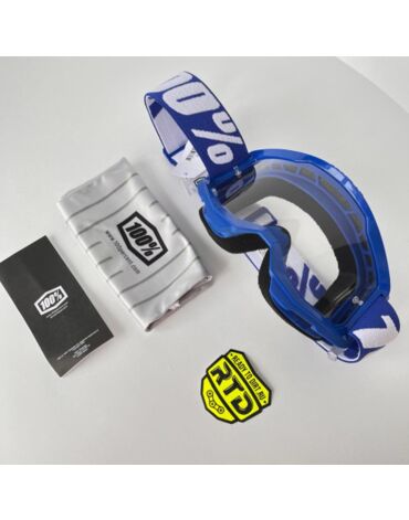 Очки 100% Strata 2 Goggle Blue с прозрачной линзой