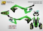 Наклейки на мотоцикл кроссовый Kawasaki KX450F 2019 2023 KX250F 2021 2024. Серия Light MONSTER