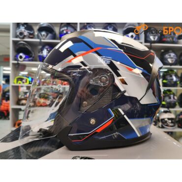 Шлем открытый AiM JK526 Blue Red Black - миниатюра 5