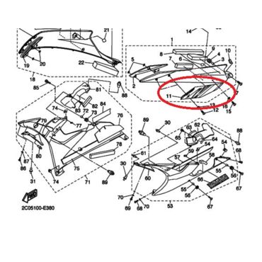 Наклейка Yamaha R6 2006, 2C0 28391 20 00 - миниатюра 1