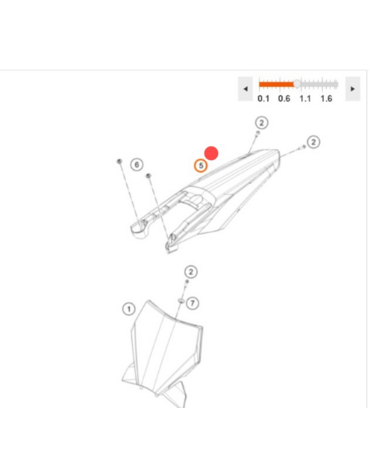 KTM TAIL SECTION ORANGE крыло зад ( оранжевый ) SX SXF 23 24 ( A46008013000EB )