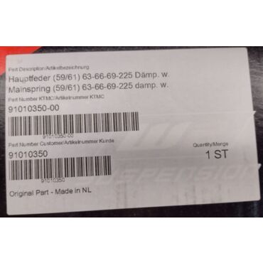 KTM пружина амортизатора (59 61) 63 66 69 225 EXC TPI / EXCF 17 22 ( 91010350 ) - миниатюра 1