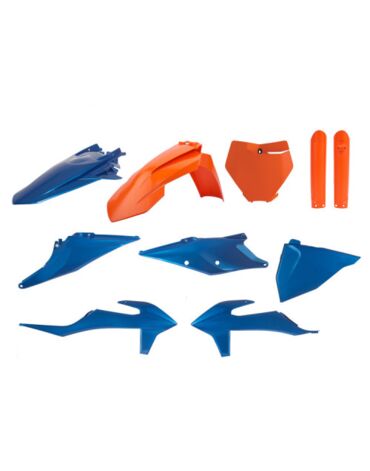 Полный комплект пластика с щитком номера Polisport KTM EXC EXC F 20 23 SX SX F 19 22 (син./оранж.)