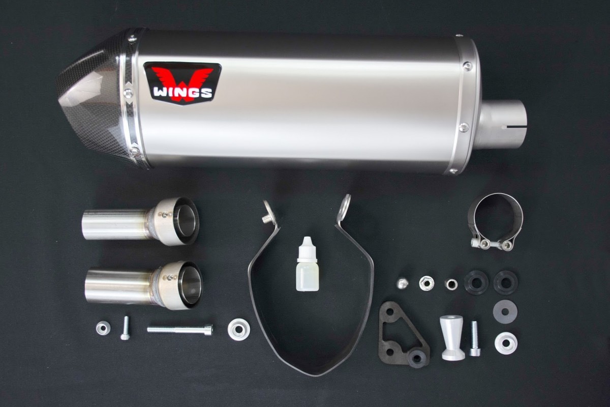 Wings Titanium Mufflers прямоточный титановый выхлоп (silver) HONDA CRF1000