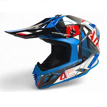 Мотошлем кроссовый AiM RH855 Carbon Razor Blue Red - миниатюра 3