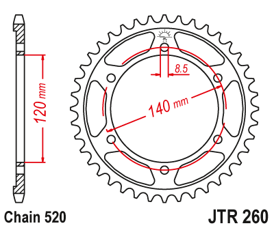 Звезда ведомая JTR260 38 - фото 1