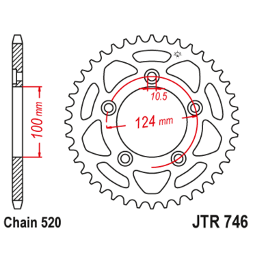 Звезда ведомая JTR746 46 - миниатюра 1