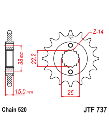 Звезда ведущая  JTF737 14