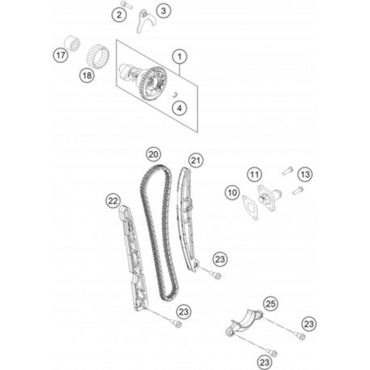 KTM CAMSHAFT WITH AUTODECO  распредвал 500 EXC 14 16 ( 78736010033 / 81736010033 / 81736010133 ) - миниатюра 1