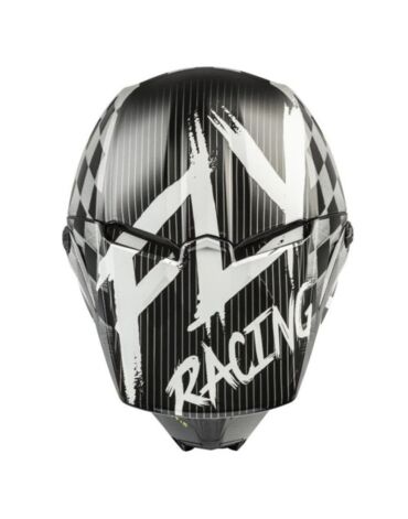 Fly Racing Шлем кроссовый детский KINETIC Sketch черный белый желтый
