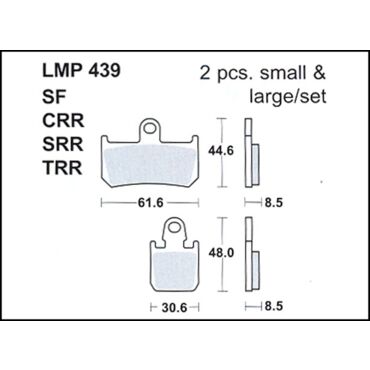 Колодки дискового тормоза AP Racing LMP439 CRR (FDB2217 / FA442) - миниатюра 1
