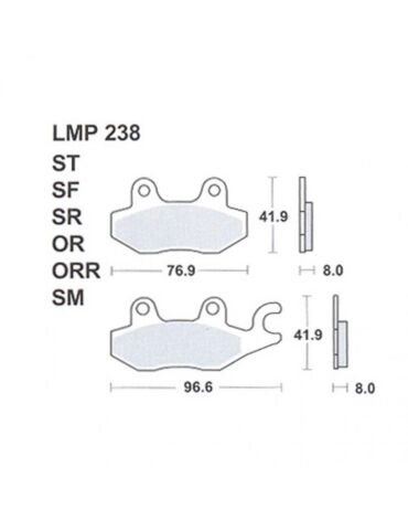 Колодки дискового тормоза AP Racing LMP238 OR