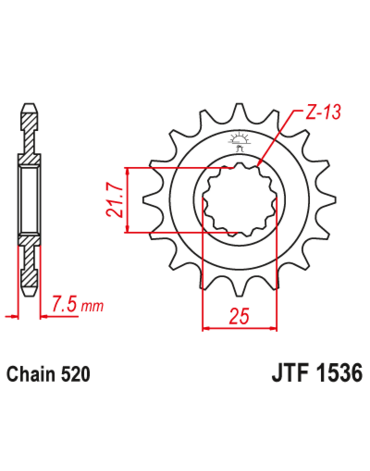 Звезда ведущая JTF1536.16RB