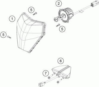 KTM Headlamp фара  150 500 EXC EXCF  24-> ( A49014001080 ) - миниатюра 4