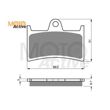Тормозные колодки GOLD FREN Sintered S3 070 (FA 168,252,380) - миниатюра 1