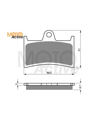 Тормозные колодки GOLD FREN Sintered S3 070 (FA 168,252,380)