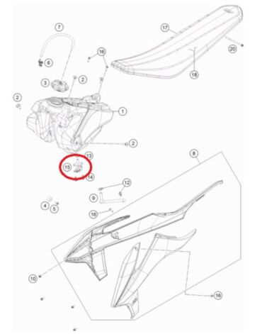 Кран бензобака KTM HQ85 125(c02) original