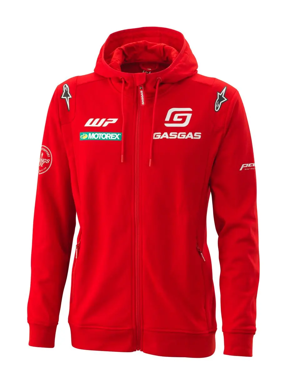 Толстовка GASGAS Team Zip Hoodie, red (XXXL, Взрослая  Повседневная) - фото 1
