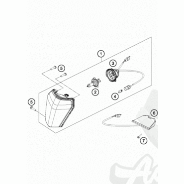 KTM лампа в переднюю фару HS1 12V 35 35W WHITE EXC / EXCF 14- ( 54611038012 ) - миниатюра 2