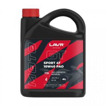Масло моторное LAVR MOTO GT Sport 4T 10W 40 4л - миниатюра 1