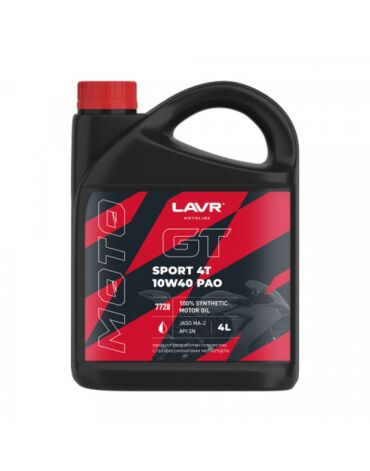 Масло моторное LAVR MOTO GT Sport 4T 10W 40 4л