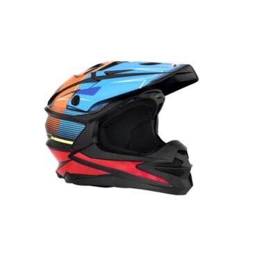 Desment Шлем кроссовый Raptor Black Blue Orange graphic - миниатюра 3
