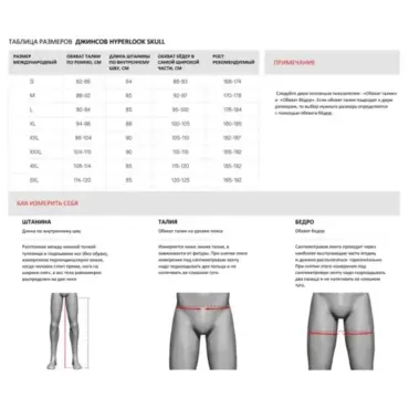 Мотоджинсы Hyperlook Skull тёмно синие - миниатюра 1