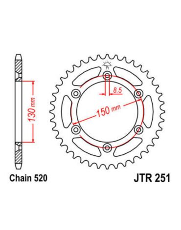Звезда ведомая YZ YZF 49 JT