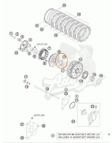 KTM направляющая шайба корзины сцеп 690 Duke R SM 07 24( 75032009000 )