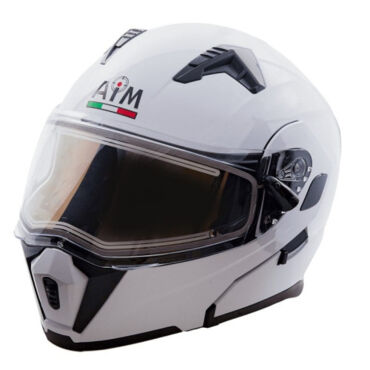 AiM Шлем модуляр JK906 с эл. подогревом White Glossy - миниатюра 6