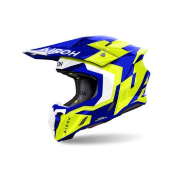 Шлем кроссовый Airoh Twist 3 Dizzy, blue yellow gloss (XS, Взрослая  Кросс эндуро) - миниатюра 1