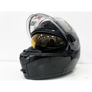 Шлем модуляр RSX Spark (HS 159) Winter, черный, очки желтые - миниатюра 3